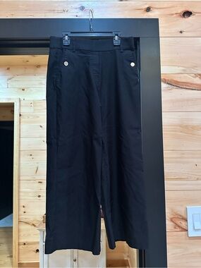 Jules & Leopold Black Wide-Leg Capris